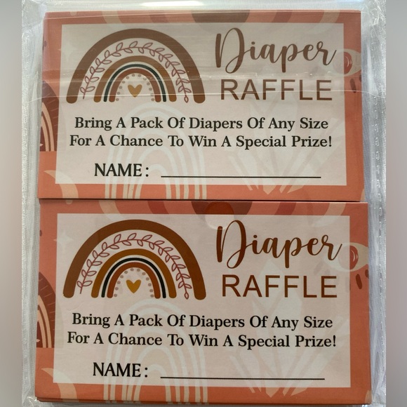 Baby Shower Diaper Raffle Sign And Card 50 Cards - Picture 4 of 4